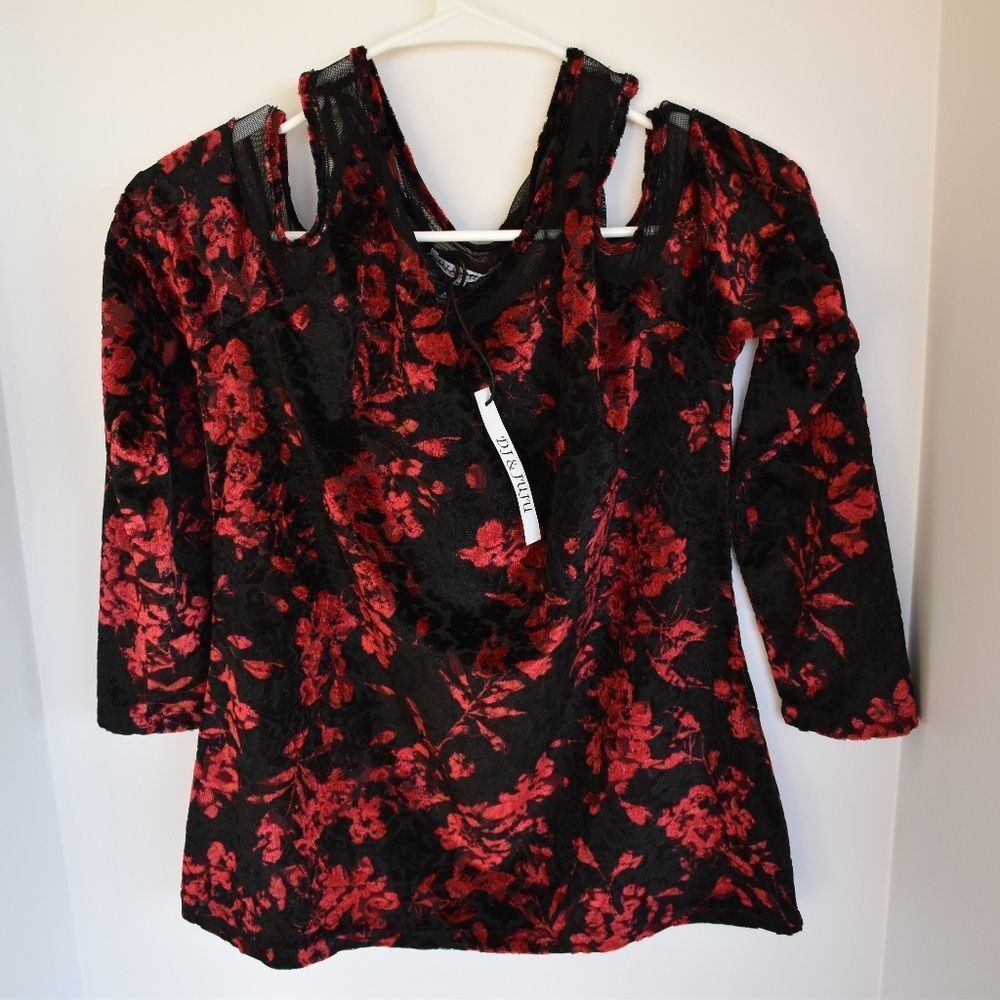 DJ & JUJU Shoulder Cut Out Blouse